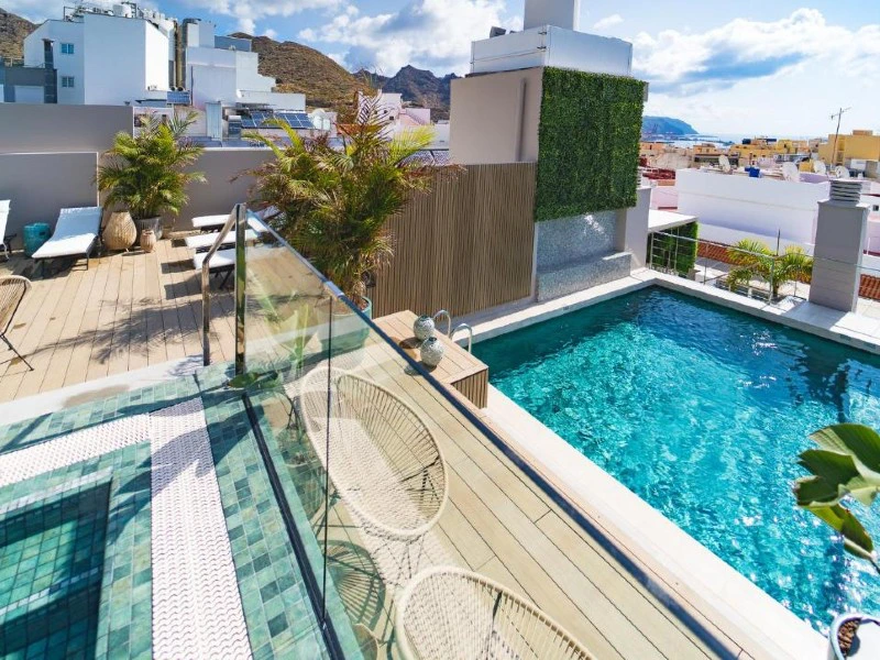 Kanaren Teneriffa Anaga Unterkunft Poolbereich