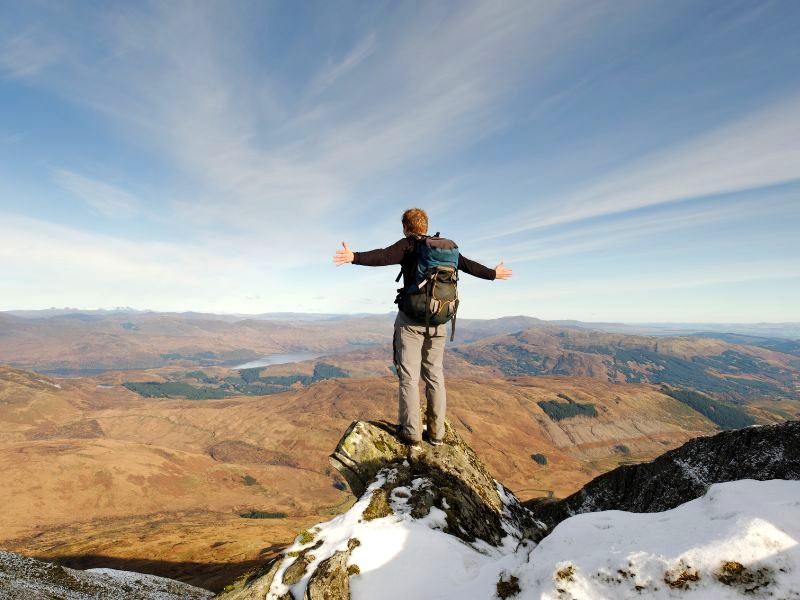 Schottland Ben Lomond Wanderer auf den Gipfeln