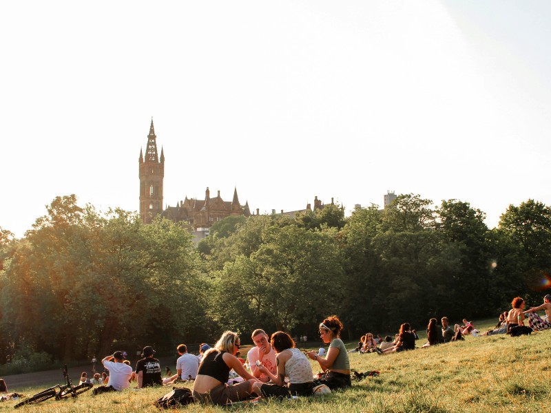 Schottland Glasgow Park im Sommer