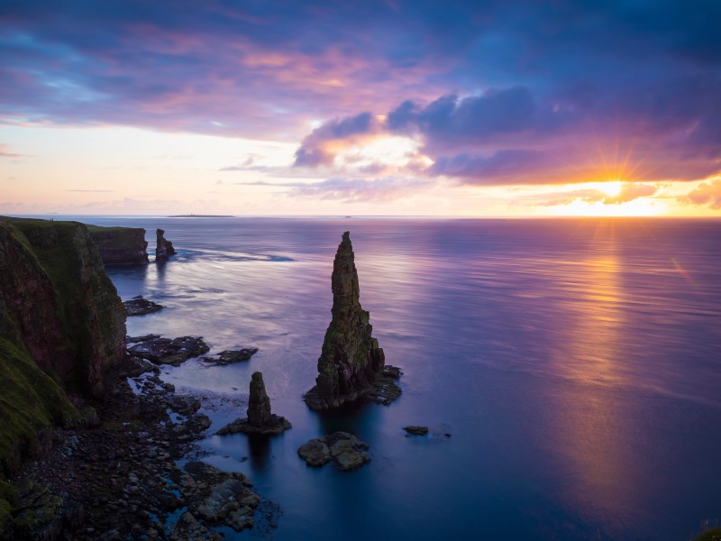 Schottland Nordküste Duncansby Sonnenuntergang
