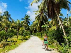 Radfahren auf La Digue Seychellen