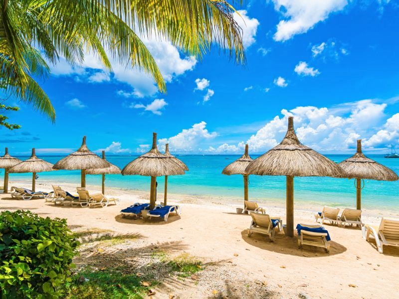 Mauritius-Strandbetten am Meer