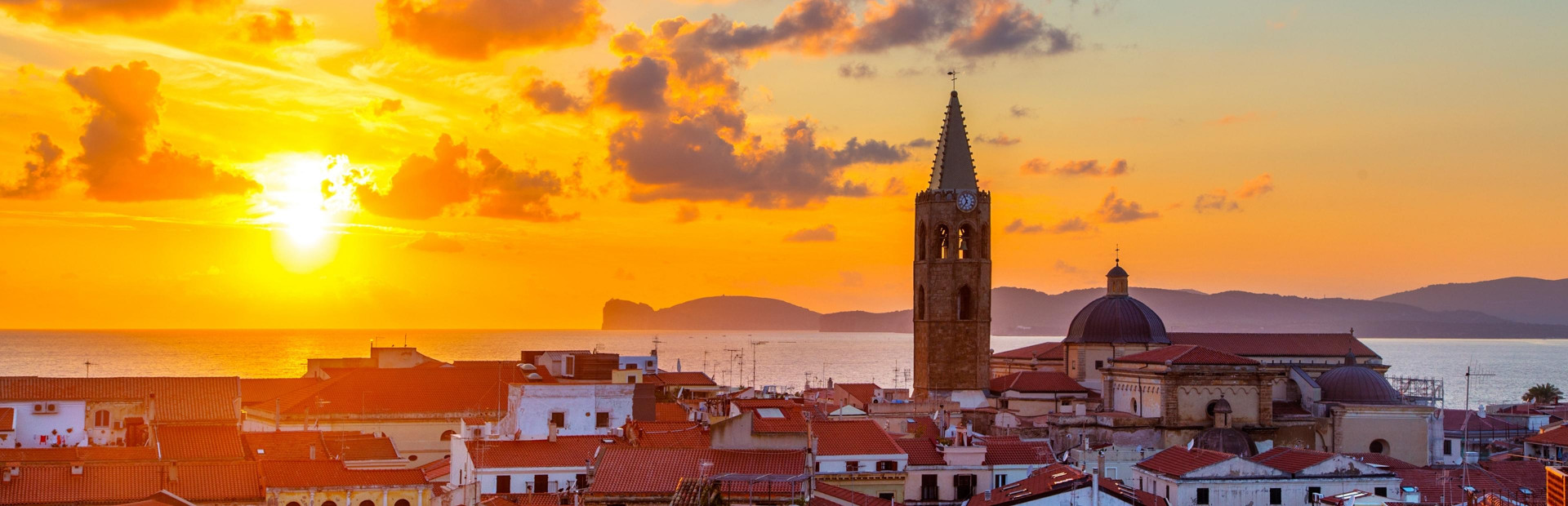 Sardinien Alghero, Blick auf Sonnenuntergang