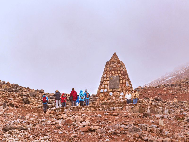 Wanderer auf dem Chimborazo in Ecuador