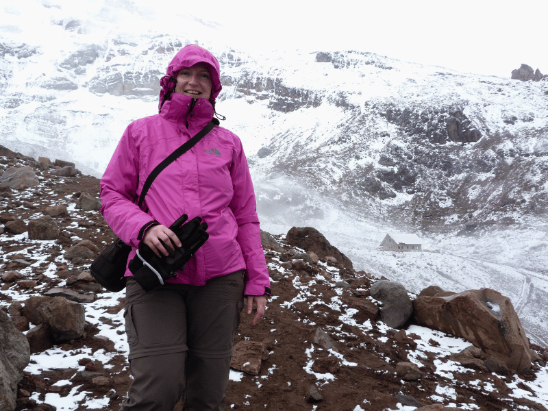 Reisende auf dem Chimborazo in Ecuador