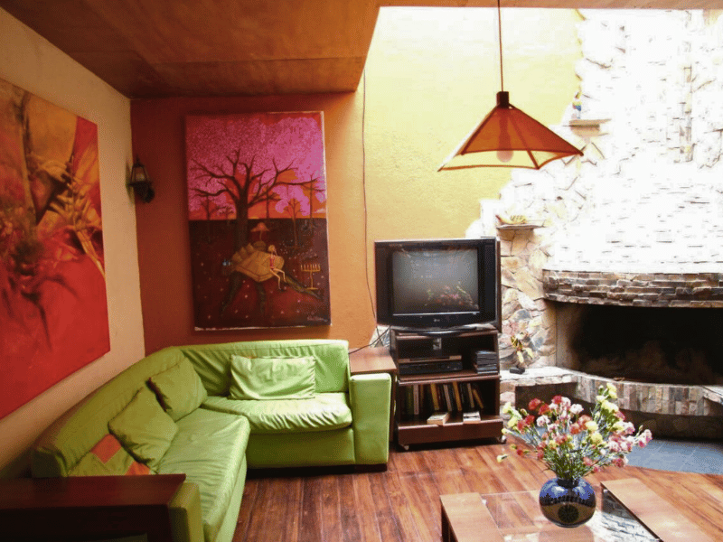 Lobby im Budget-Hotel in Quito, Ecuador