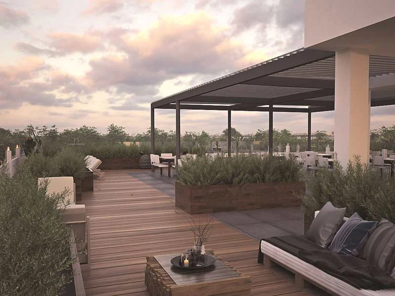 Terrasse auf Santa Cruz