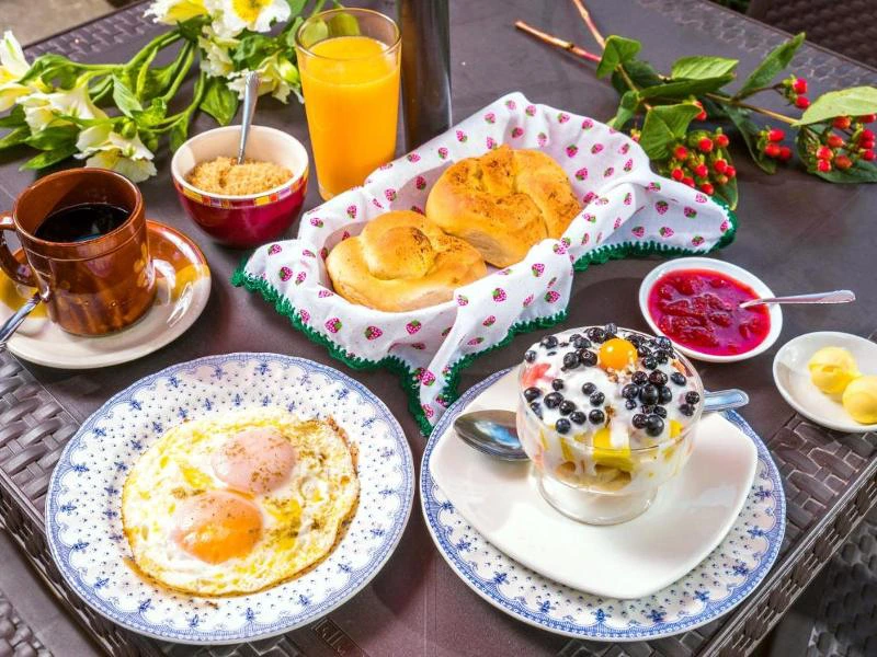 Frühstück in Otavalo, Ecuador