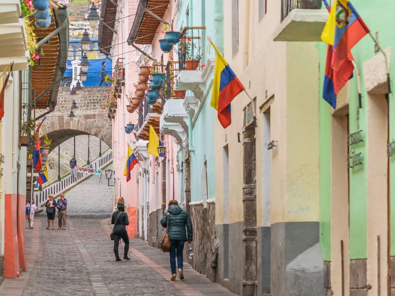 Straße in Quito, Ecuador