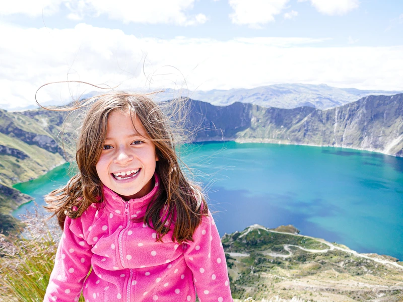 Familienausflug zum Krater des Quilotoa