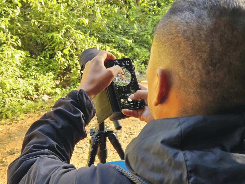 Guide während Birdwatching Tour in Mindo