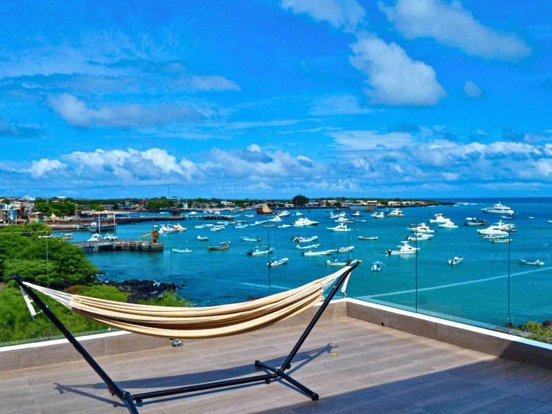 Aussicht vom Hotel auf der Insel San Cristobal