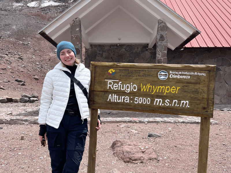Reisende am Refugio Whymper auf dem Chimborazo, Ecuador