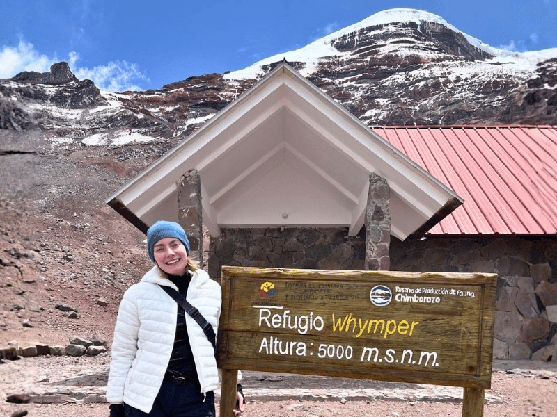 Reisende am Refugio Whymper auf dem Chimborazo, Ecuador