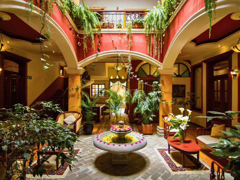 Lobby im Hotel in Riobamba, Ecuador