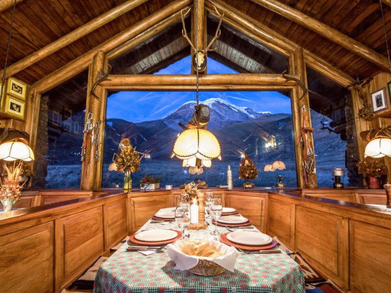 Restaurant der Special Stay Unterkunft am Chimborazo, Ecuador