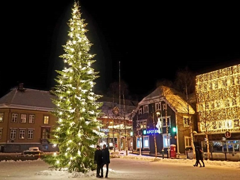 Weihnachtsbaum in Tromsø, Norwegen