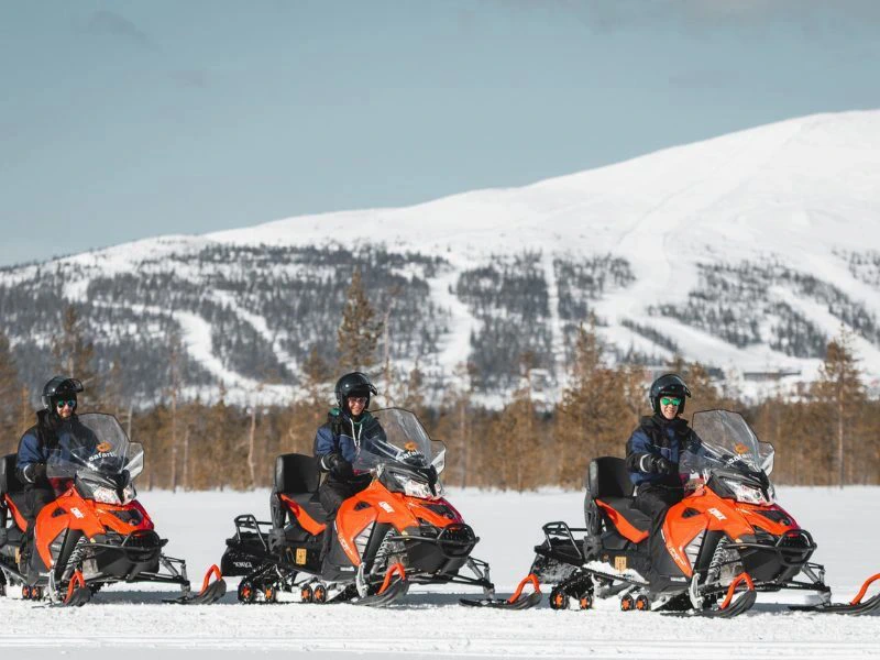 Schneemobiltour in Lappland