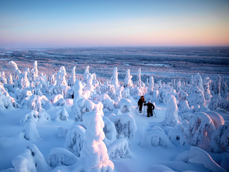 Schneeschuhwanderung bei Ruka, Finnland