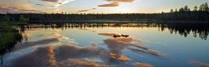 Aurora Floating in Lappland im Herbst