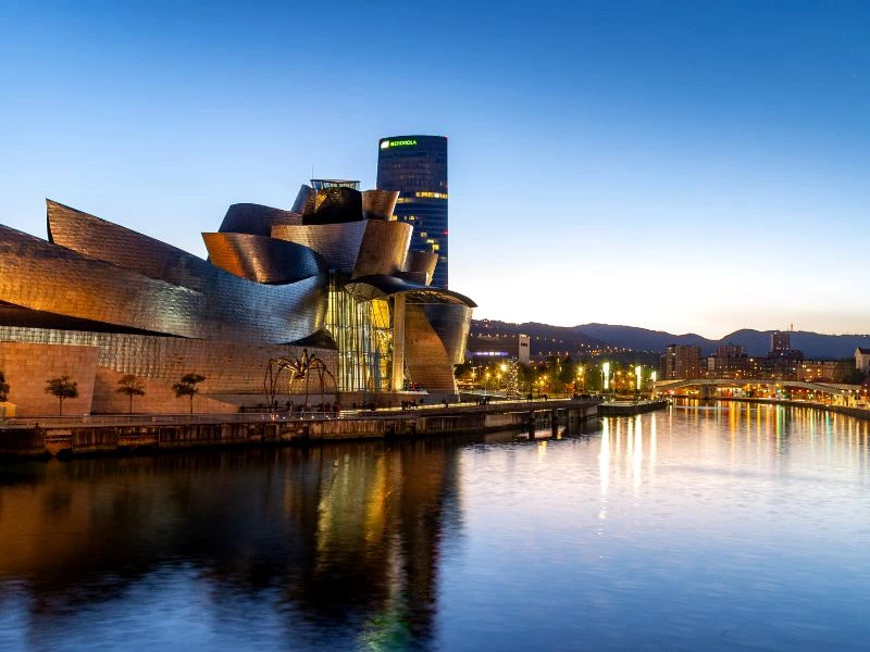 Blick aufs Guggenheim Museum in Bilbao