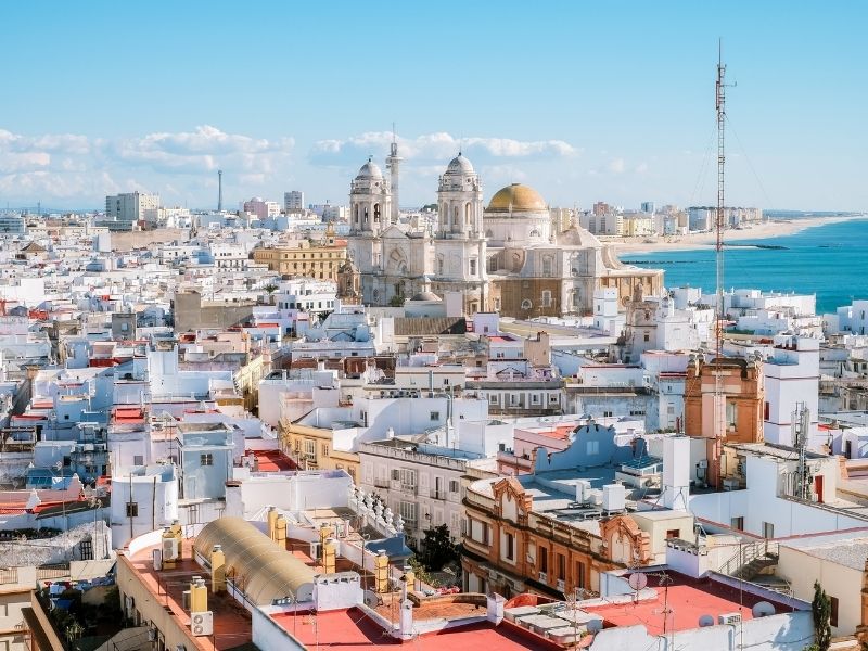 Ausblick auf Cadiz vom Torre Tavira, Spanien