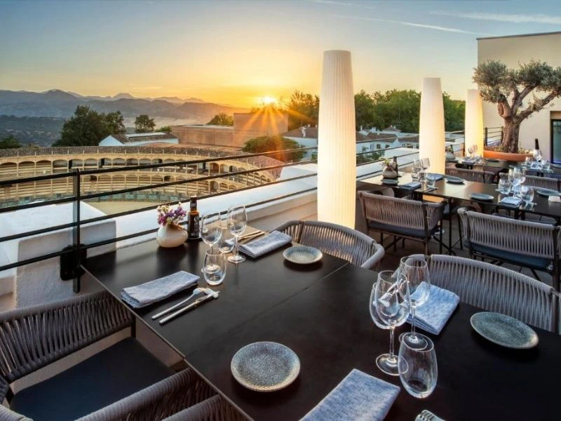 Blick von der Terrasse der Unterkunft in Ronda, Spanien
