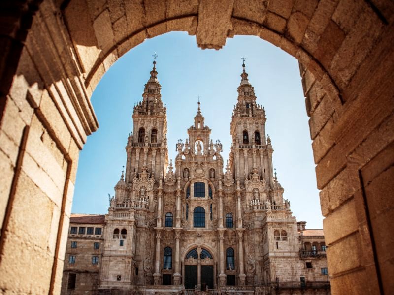 Blick auf die Kathedrale, Santiago de Compostela, Spanien