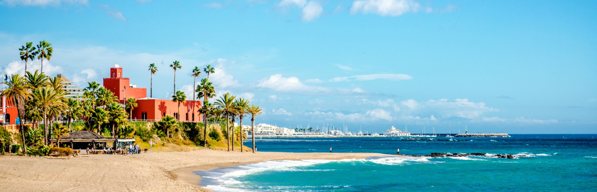 Blick auf den Strand an der Costa del Sol, 10 Tage Spanien