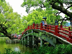 Alte Bruecke in Fukoka in Japan
