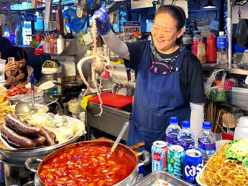 Streetfood Stand in Seoul, Südkorea