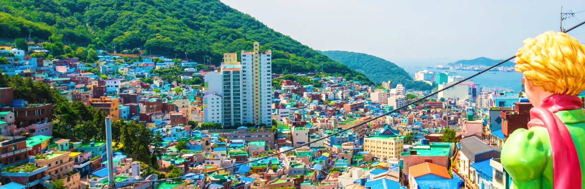 Bunter Häuser in Busan, Südkorea