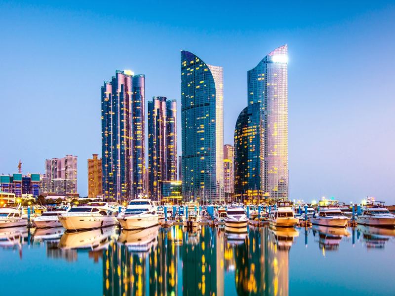 Skyline von Busan, Südkorea