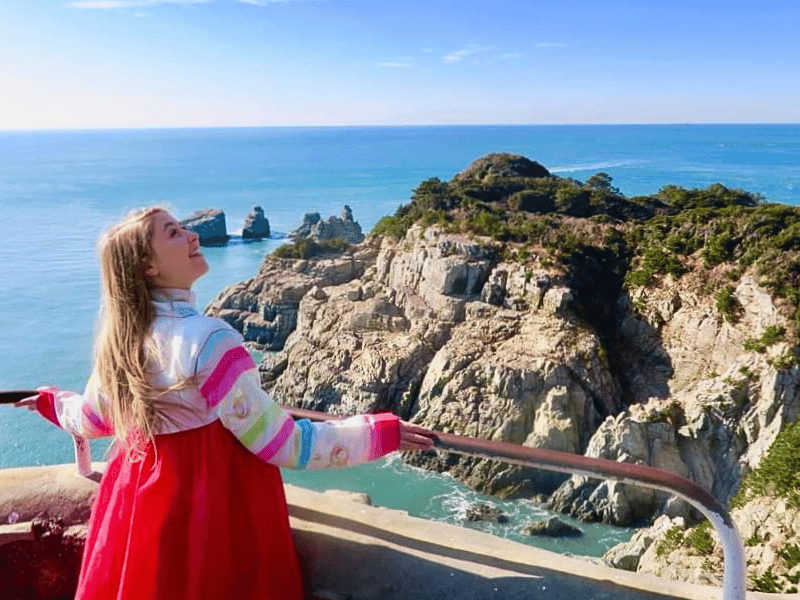 Ausblick aufs Meer von Oedo Island, Südkorea