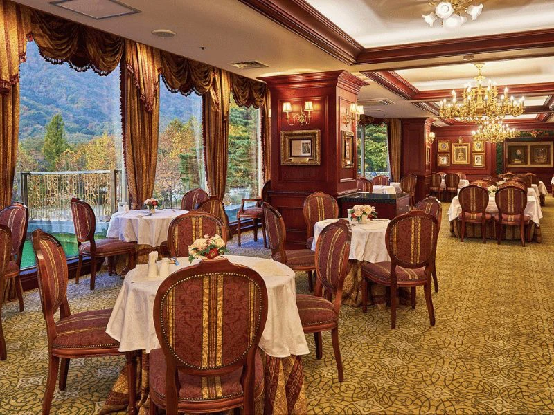 Restaurant im Hotel in der Nähe des Seoraksan Nationalparks, Südkorea